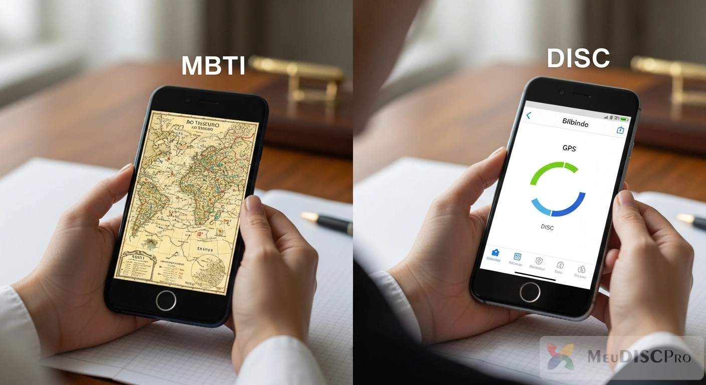 Imagem de destaque para DISC vs. MBTI: O Mapa da Alma ou o GPS para a Ação?